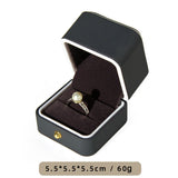 Leather Jewelry Ring Box Pendant Holder Gift Packaging Storage Display