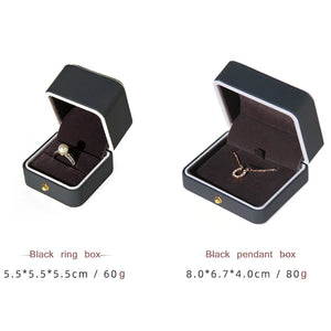 Leather Jewelry Ring Box Pendant Holder Gift Packaging Storage Display