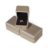 Leather Jewelry Ring Box Pendant Holder Gift Packaging Storage Display