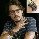 Leather Men Cuff Wrap Punk Bracelet & Bangles