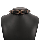 Goth Punk Choker Heart Metal Buckle Clavicle Chain Women Jewelry