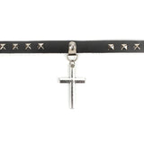 Leather PU Collar Necklace Cross Pendant Ladies Retro Necklace Faith Amulet