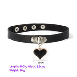 Gothic Style PU Collar Peach Heart Pendant Necklace