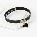 Gothic Style PU Collar Peach Heart Pendant Necklace