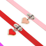 Gothic Style PU Collar Peach Heart Pendant Necklace