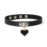 Gothic Style PU Collar Peach Heart Pendant Necklace