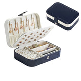 Leather Portable Jewelry Box with Double Layers