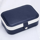 Leather Portable Jewelry Box with Double Layers