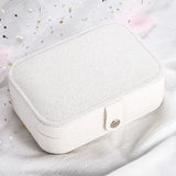 Leather Portable Jewelry Box with Double Layers