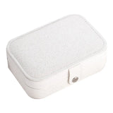 Leather Portable Jewelry Box with Double Layers