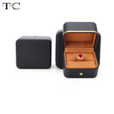 Leather Ring Box Wedding Single Ring Brooch Necklace Box