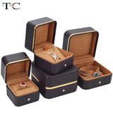 Leather Ring Box Wedding Single Ring Brooch Necklace Box