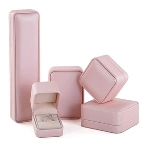 Leather Ring Pendant Earring Box Jewelry Gift Display Packaging