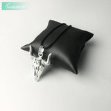 Leather Rope Chain Necklace Bull Head Oxhead Gift For Men