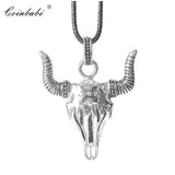 Leather Rope Chain Necklace Bull Head Oxhead Gift For Men