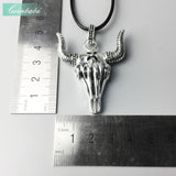 Leather Rope Chain Necklace Bull Head Oxhead Gift For Men