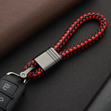 Leather Rope KeyChain Hand Woven Horseshoe Buckle Key Rings Couple Auto Gift