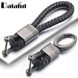 Leather Rope KeyChain Hand Woven Horseshoe Buckle Key Rings Couple Auto Gift