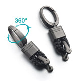 Leather Rope KeyChain Hand Woven Horseshoe Buckle Key Rings Couple Auto Gift