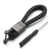 Leather Rope KeyChain Hand Woven Horseshoe Buckle Key Rings Couple Auto Gift