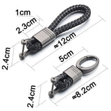 Leather Rope KeyChain Hand Woven Horseshoe Buckle Key Rings Couple Auto Gift