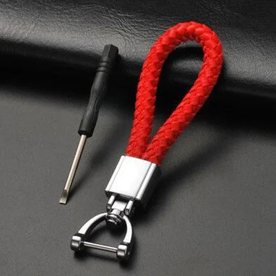 Leather Rope KeyChain with Horseshoe Buckle Key Ring for Women