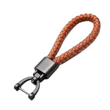 Leather Rope KeyChain with Horseshoe Buckle Key Ring for Women