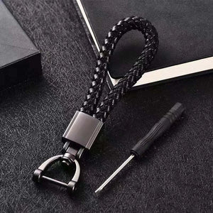 Leather Rope KeyChain with Horseshoe Buckle Key Ring for Women