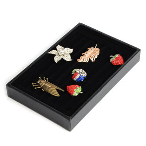 Velvet Suede Jewelry Display Tray Organizer