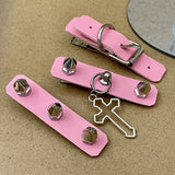 Studded Cross Pendants Hair Clips for Women Goth Jewelry