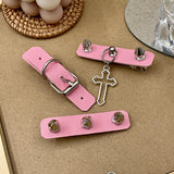 Studded Cross Pendants Hair Clips for Women Goth Jewelry