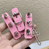 Studded Cross Pendants Hair Clips for Women Goth Jewelry