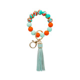Colorful Beads Bracelet with Tassle Keychain
