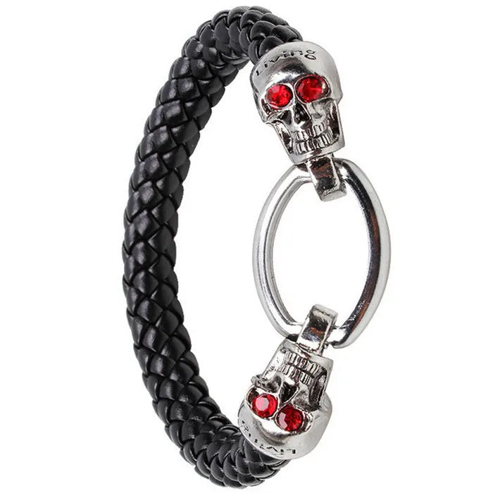 Vintage Tibetan Silver Skull Bracelet for Men