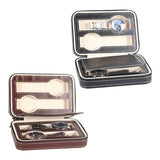 Leather Watch Box 4Slot Travel Jewelry Glasses Collector Storage
