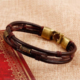 Leather Unisex Bracelet Multi-Layer Hook Chain Christmas Gift