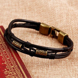 Leather Unisex Bracelet Multi-Layer Hook Chain Christmas Gift