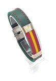 Spain Flag Leather Bracelet in Fur
