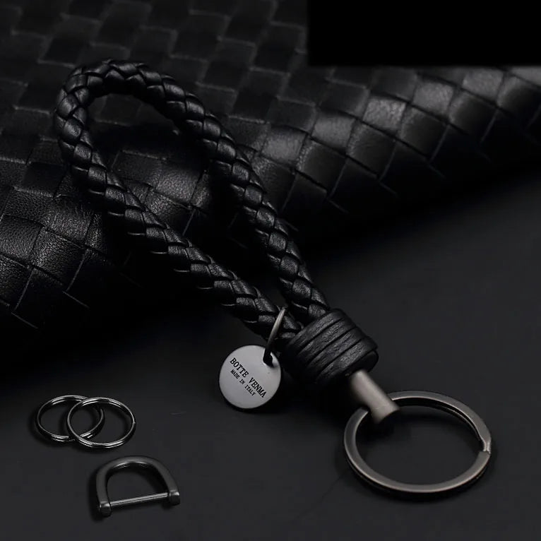 Hand-woven Leather Car Key Chain Pendant Lanyard