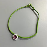 Leather Gemstone Necklace Small Flower Clavicle Chain Ins Sweet Necklace