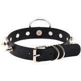 Leather Rivet Choker Necklace - Woman Chains