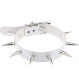 Leather Rivet Choker Necklace - Woman Chains