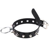 Leather Rivet Choker Necklace - Woman Chains