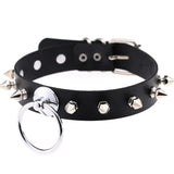 Leather Rivet Choker Necklace - Woman Chains