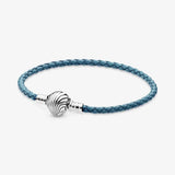 Leather Double Layer Shrinkage Silver Jewelry Bracelet DIY