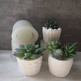 Leaves Barrels Concrete Silicone Pot Mold DIY Garden Flower Pots Mold
