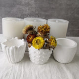 Leaves Barrels Concrete Silicone Pot Mold DIY Garden Flower Pots Mold
