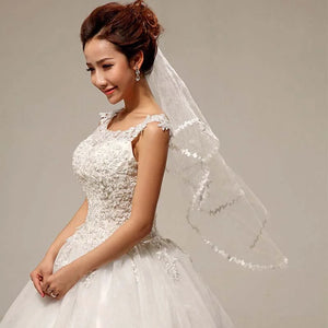 Leaves Lace Bride Headdress Wedding Veil without Comb