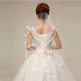 Leaves Lace Bride Headdress Wedding Veil without Comb