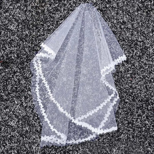 Leaves Lace Bride Headdress Wedding Veil without Comb